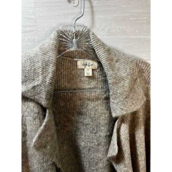 Open Front Long Sleeve Knit Cardigan Casual Sweater with Pockets - Picture 5 of 5